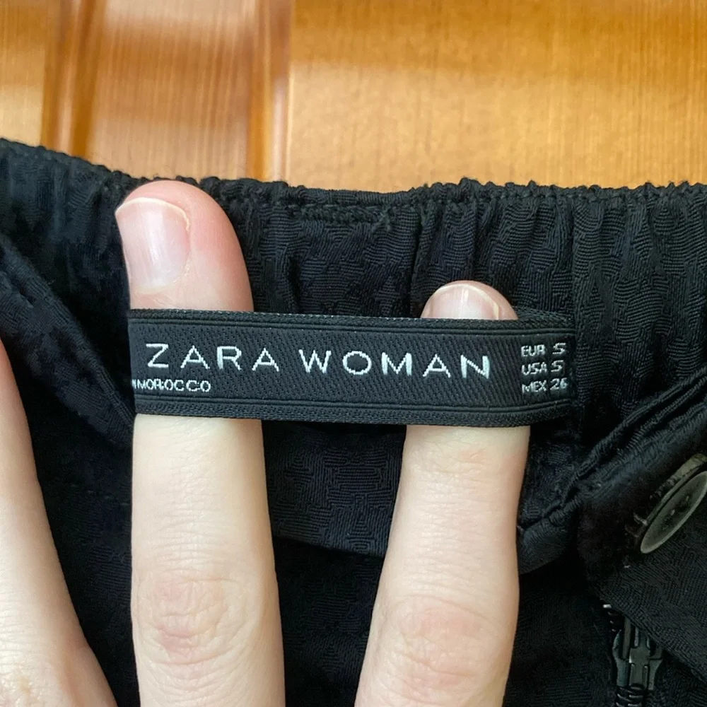 Zara Black Dress Pants NWPT Size small very lightweight pretty subtle design - Picture 2 of 6